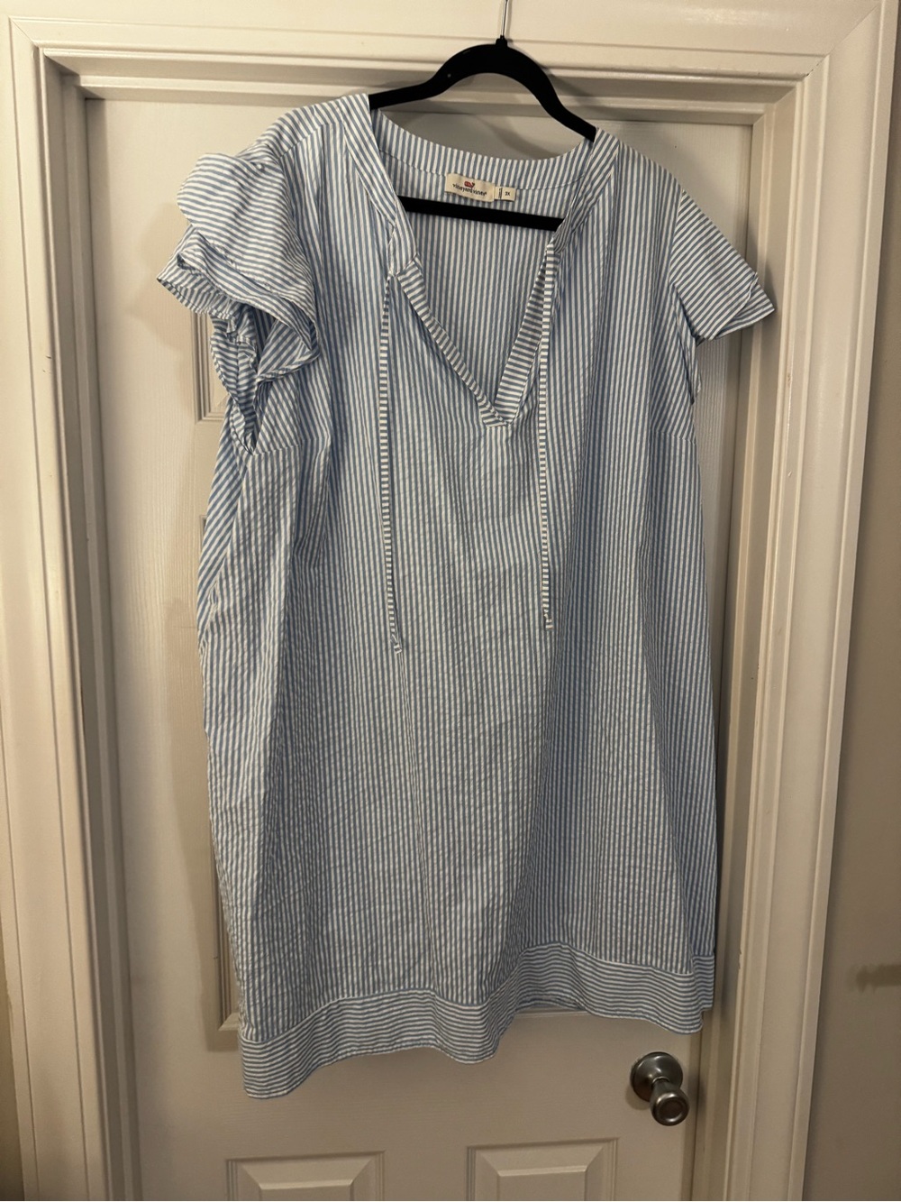 Vineyard Vines Light Blue & White Striped Performance Dress